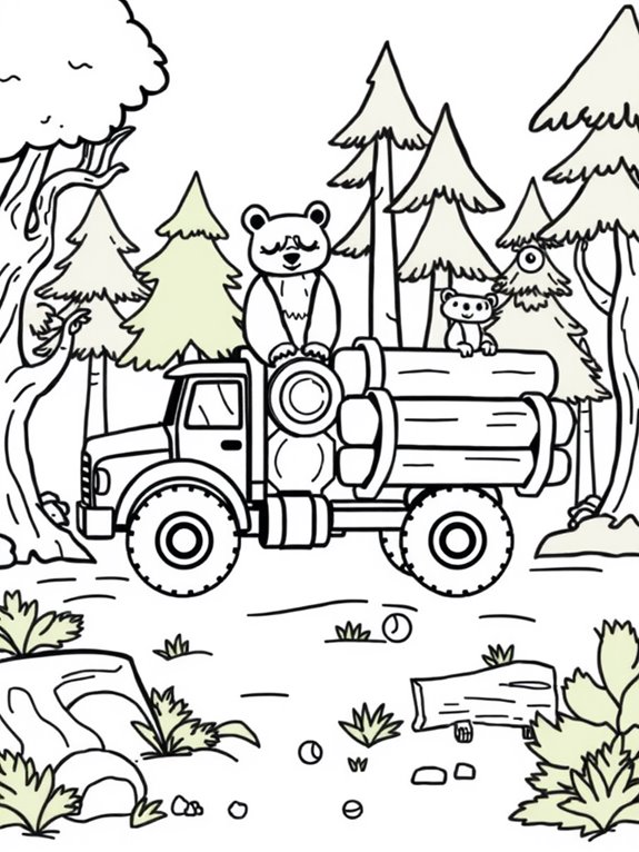 whimsical logging truck design