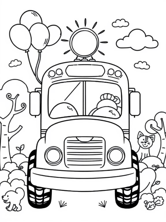 whimsical school bus design