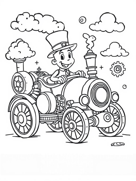 whimsical steam powered vehicle design