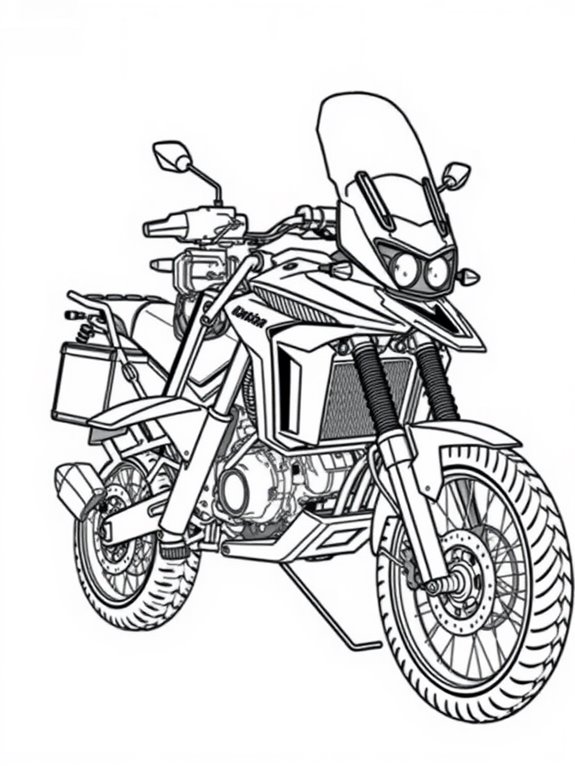 yamaha adventure bike coloring page