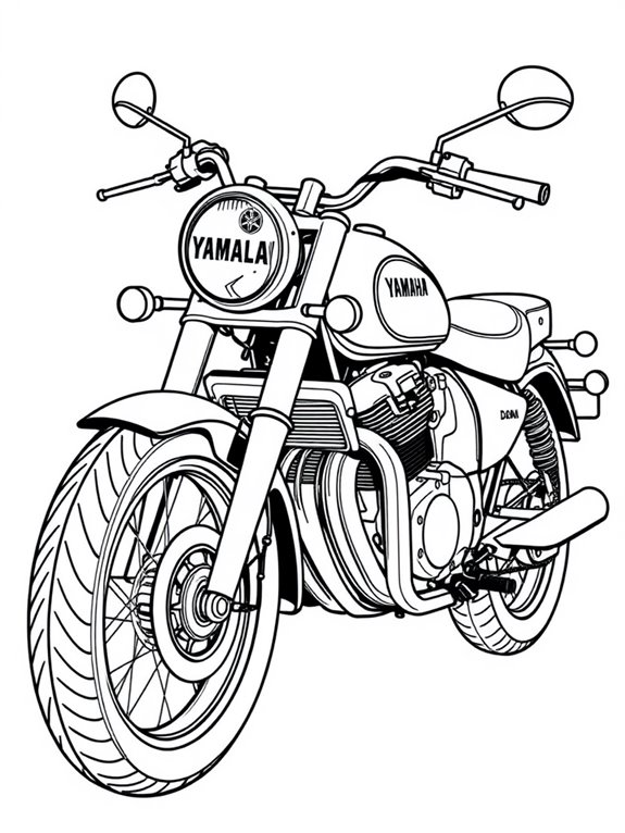 yamaha classic cruiser coloring page