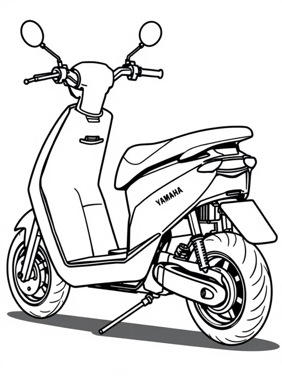 yamaha electric scooter coloring page