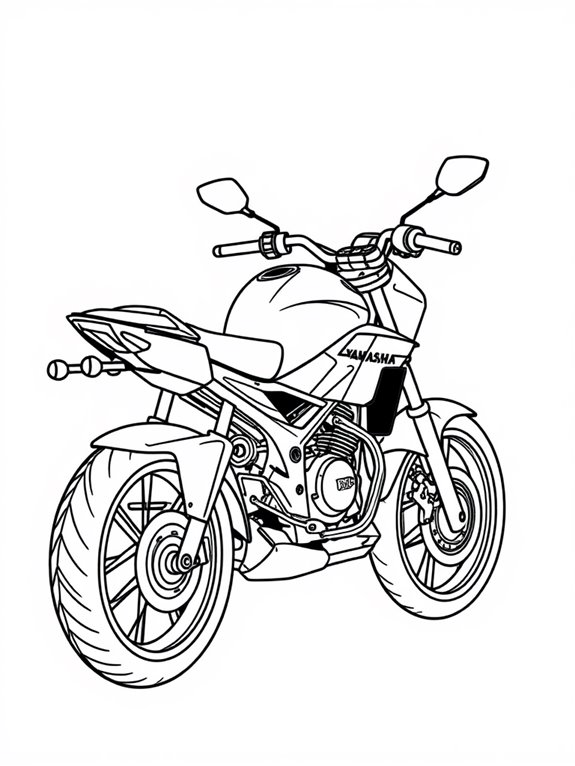 yamaha motorcycle coloring page