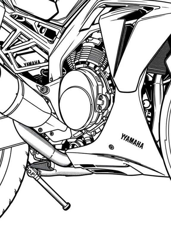 yamaha motorcycle coloring page