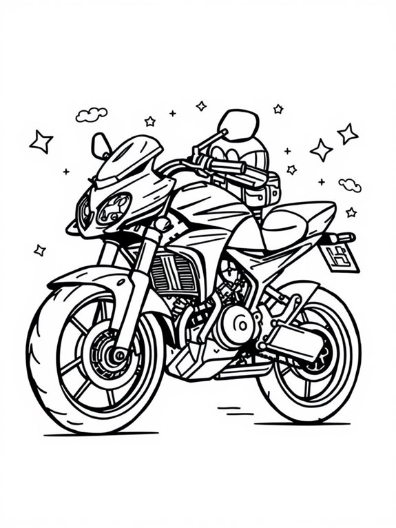 yamaha motorcycle doodle art