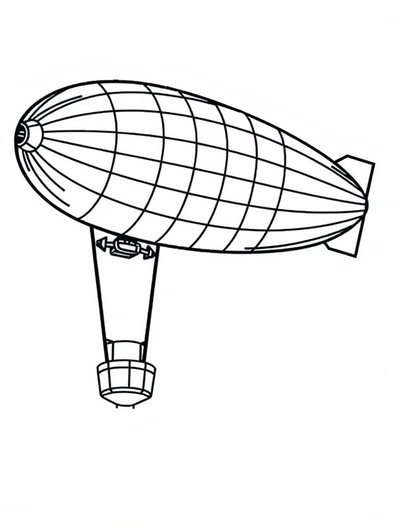 zeppelin coloring page outline