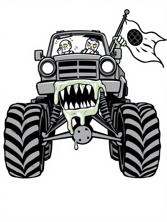 zombie monster truck coloring