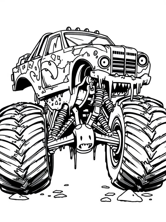 zombie monster truck outline