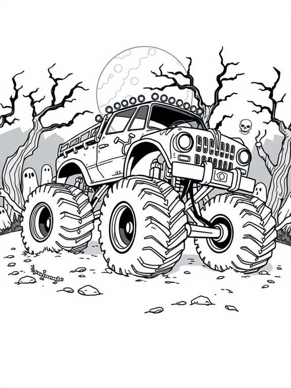 zombie truck coloring page