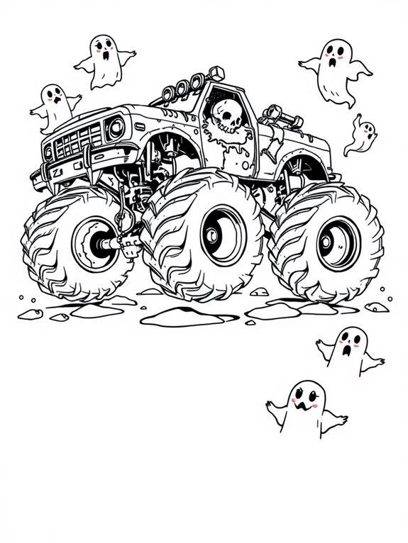 zombie truck with ghosts